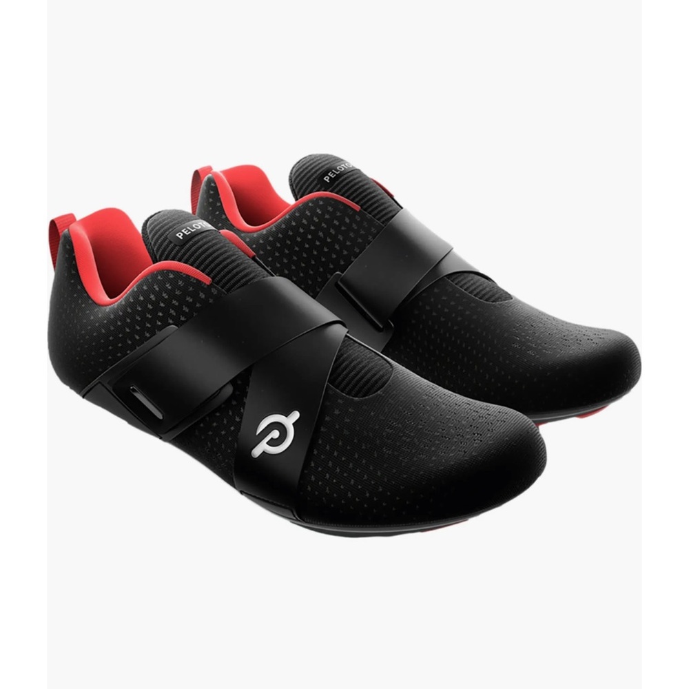 Peloton Unisex Black Cycling Shoes with Red Lining